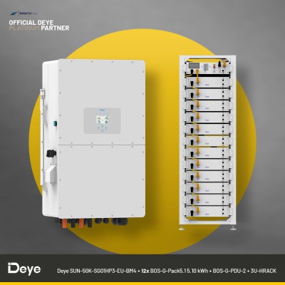 Deye SUN-50K-SG01HP3-EU-BM4 + 12x BOS-G-Pack5.1 5.10 kWh + BOS-G-PDU-2 + 3U-HRACK | ESS SET