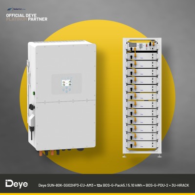 Deye SUN-80K-SG02HP3-EU-AM3 + 12x BOS-G-Pack5.1 5.10 kWh + BOS-G-PDU-2 + 3U-HRACK | ESS SET