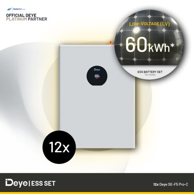 Deye 60 kWh Low-Voltage ESS Battery Set - Deye SE-F5 Pro-C (12x 5.12 kWh)