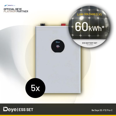 Deye 60 kWh Low-Voltage ESS Battery Set - Deye SE-F12 Pro-C (5x 11.8 kWh)