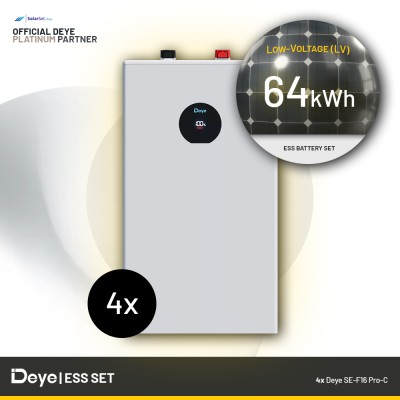 Deye 64 kWh Low-Voltage ESS Battery Set - Deye SE-F16 Pro-C (4x 16 kWh)